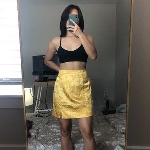 URBAN OUTFITTERS YELLOW QIPAO INSPIRED MINI SKIRT